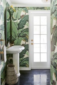 botanical patterns in your bathroom