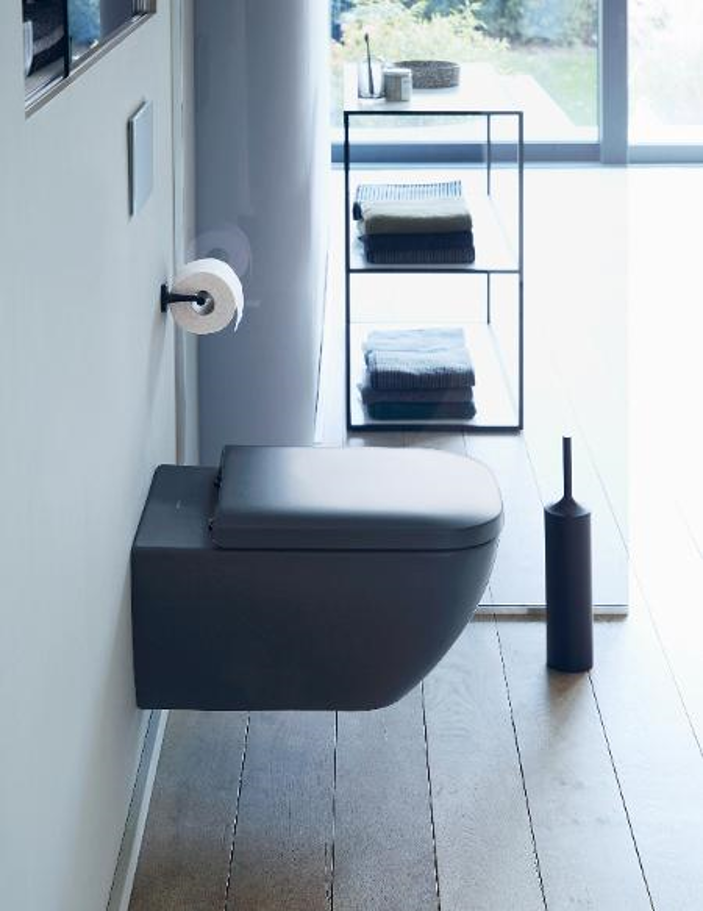 dark grey toilet, 2020 bathroom colour trends