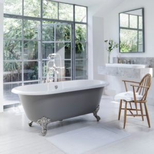 victoria and albert freestanding bath in grey