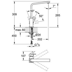Grohe - Eurocube Single Lever Sink Mixer Chrome