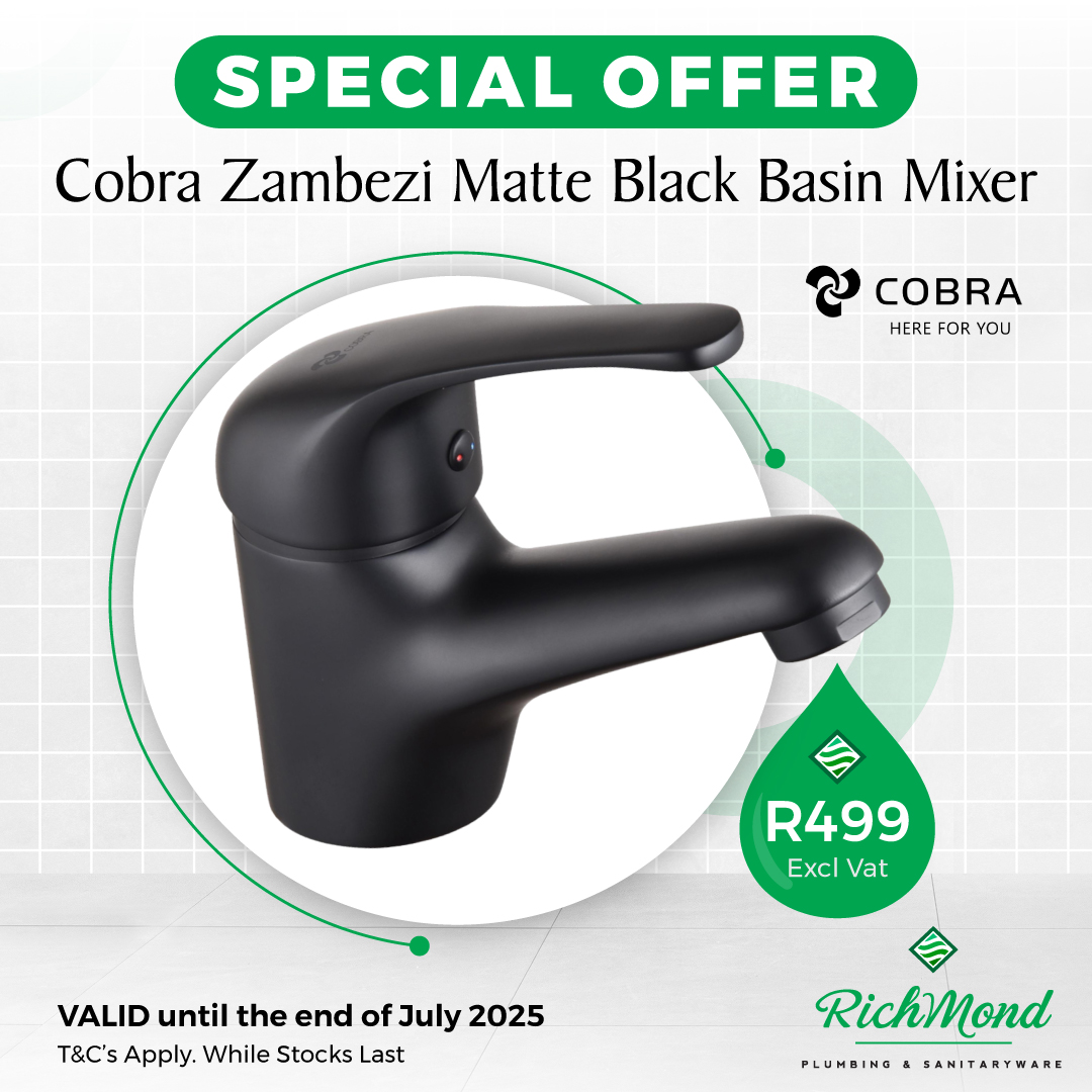Richmond Group | SPECIAL OFFER - Cobra Zambezi Matte Black Basin Mixer