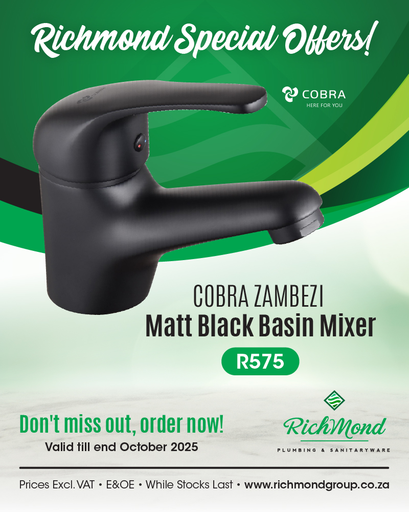 Cobra Zambezi Matt Black Basin Mixer
