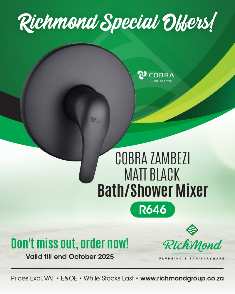 Cobra Zambezi Matt Black Bath Shower Mixer