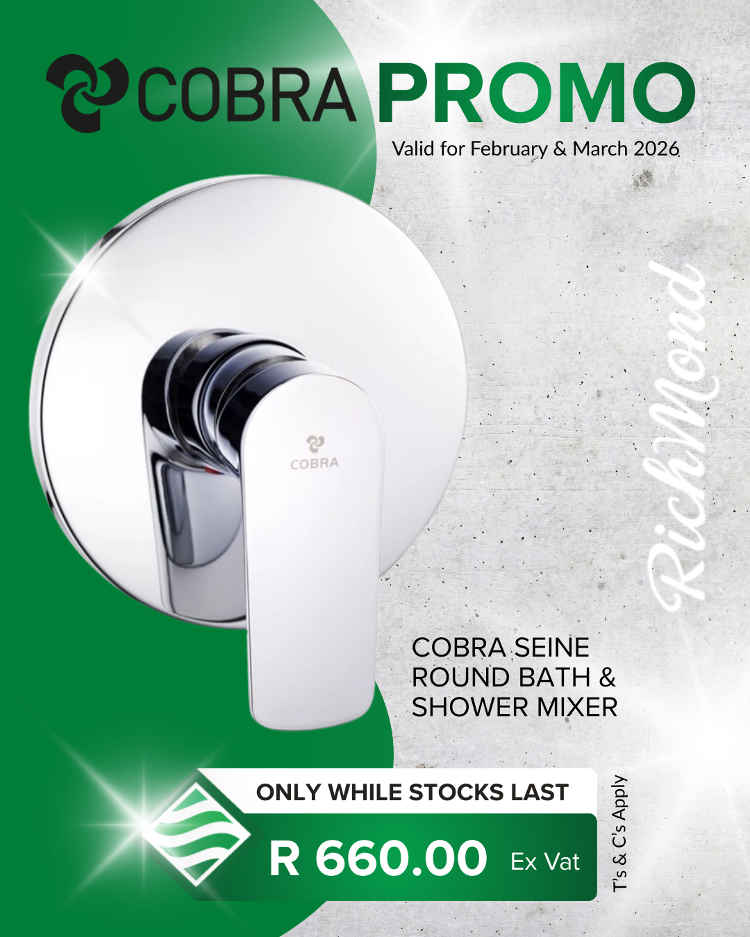 Richmond Group | Cobra Promotion | Seine Round Bath and Shower Mixer