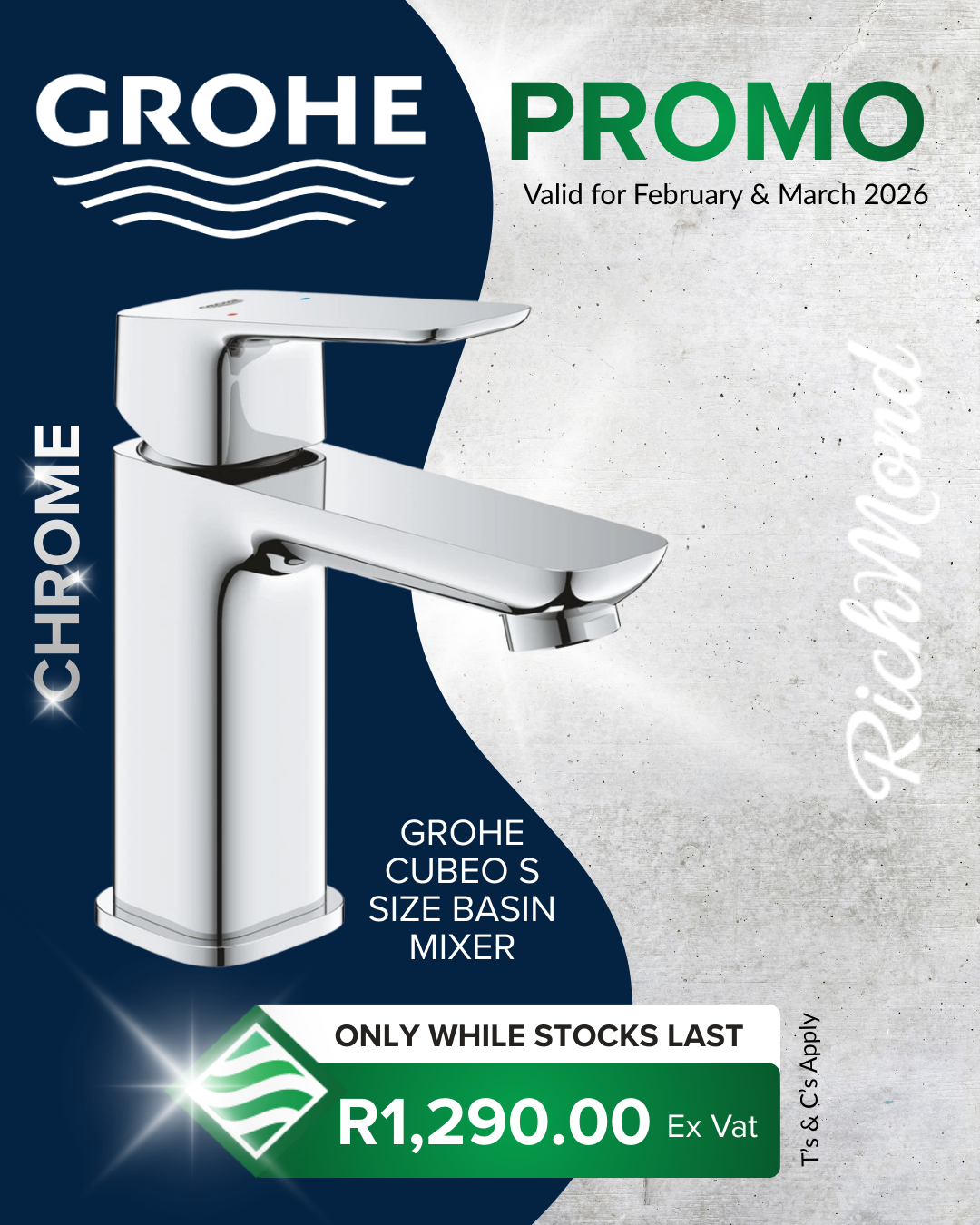 Richmond Group | GROHE Cubeo S Size Basin Mixer