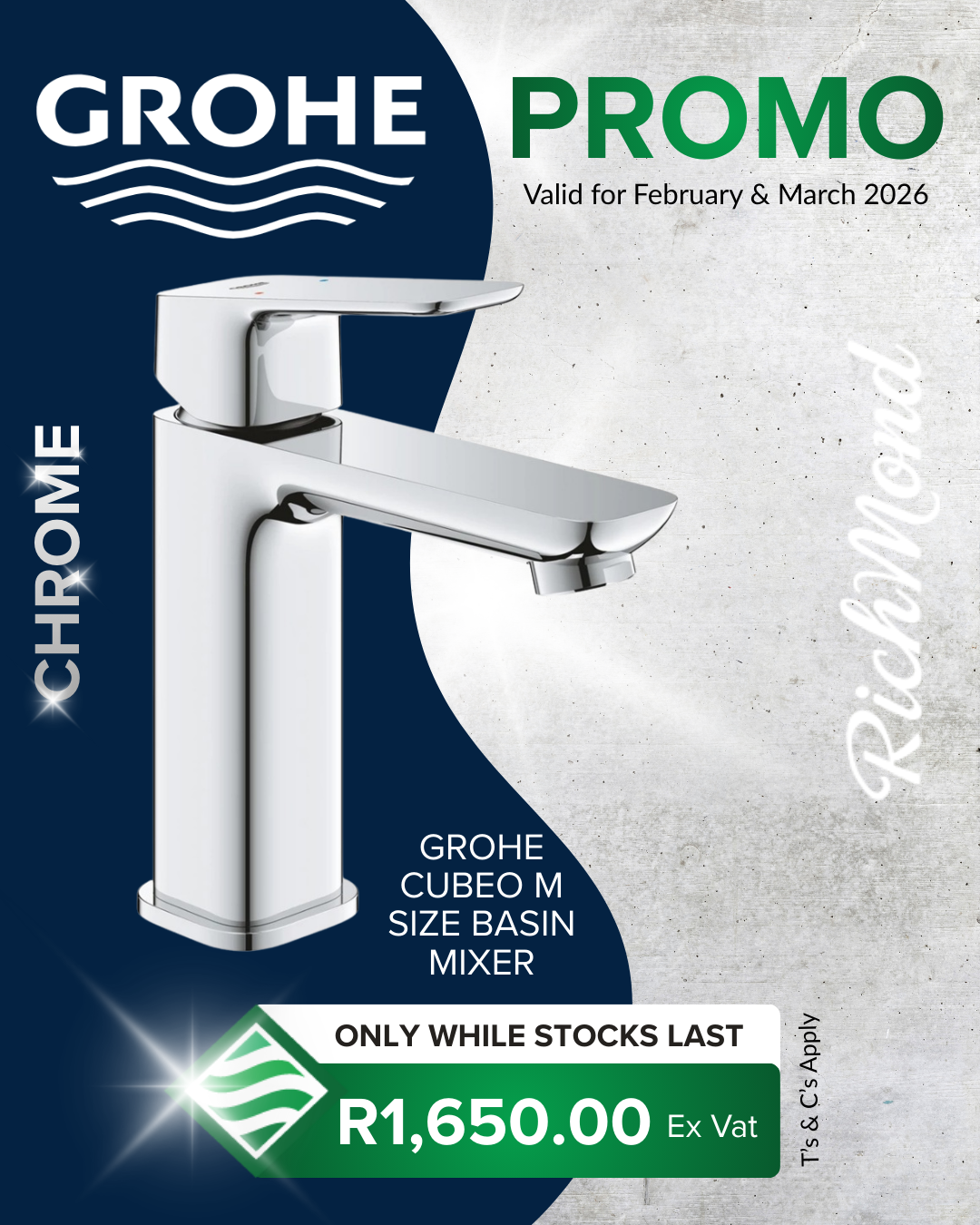 GROHE Cubeo M Size Basin Mixer