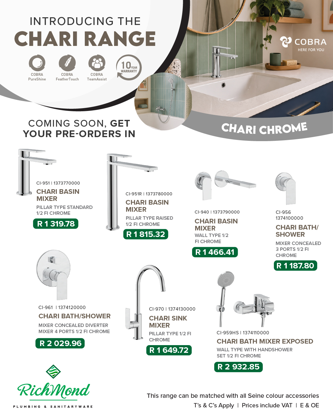 Richmond Group | Cobra Promotion | Seine Round Bath and Shower Mixer