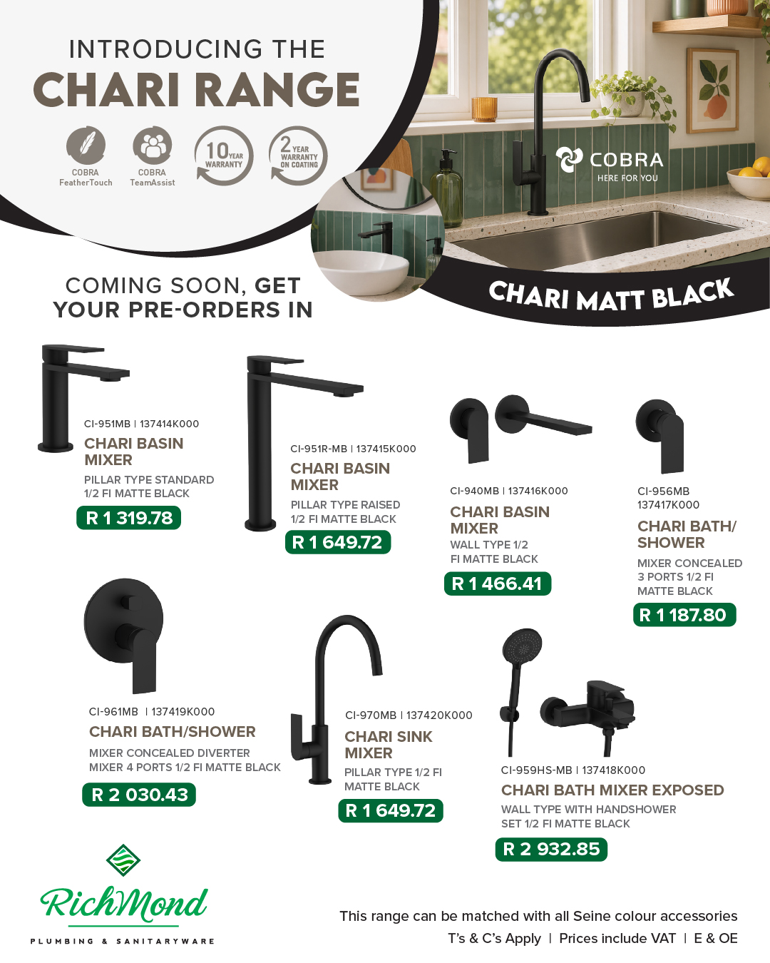 Richmond Group | Cobra Promotion | Seine Round Bath and Shower Mixer