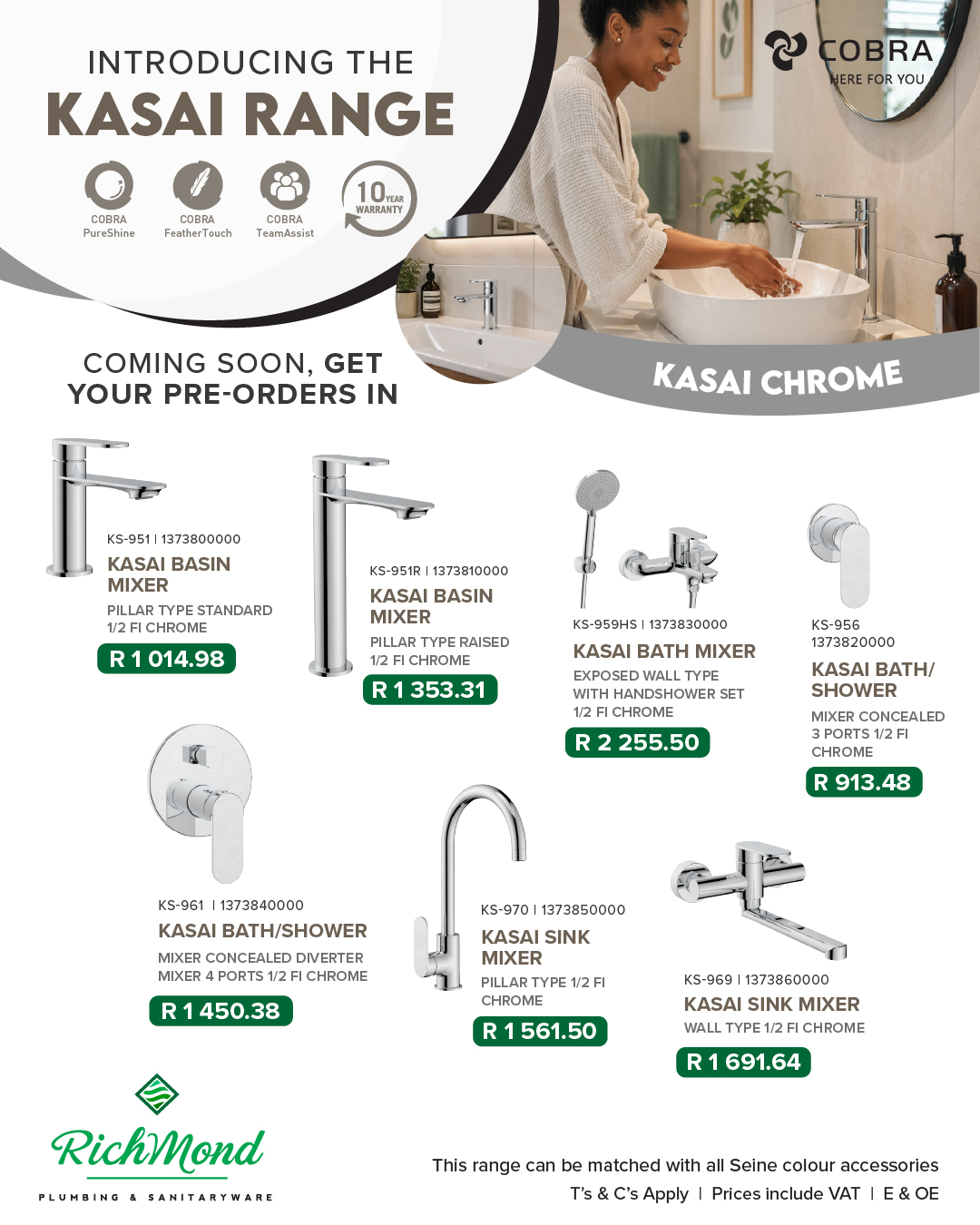 Richmond Group | Cobra Promotion | Seine Round Raised Basin Mixer
