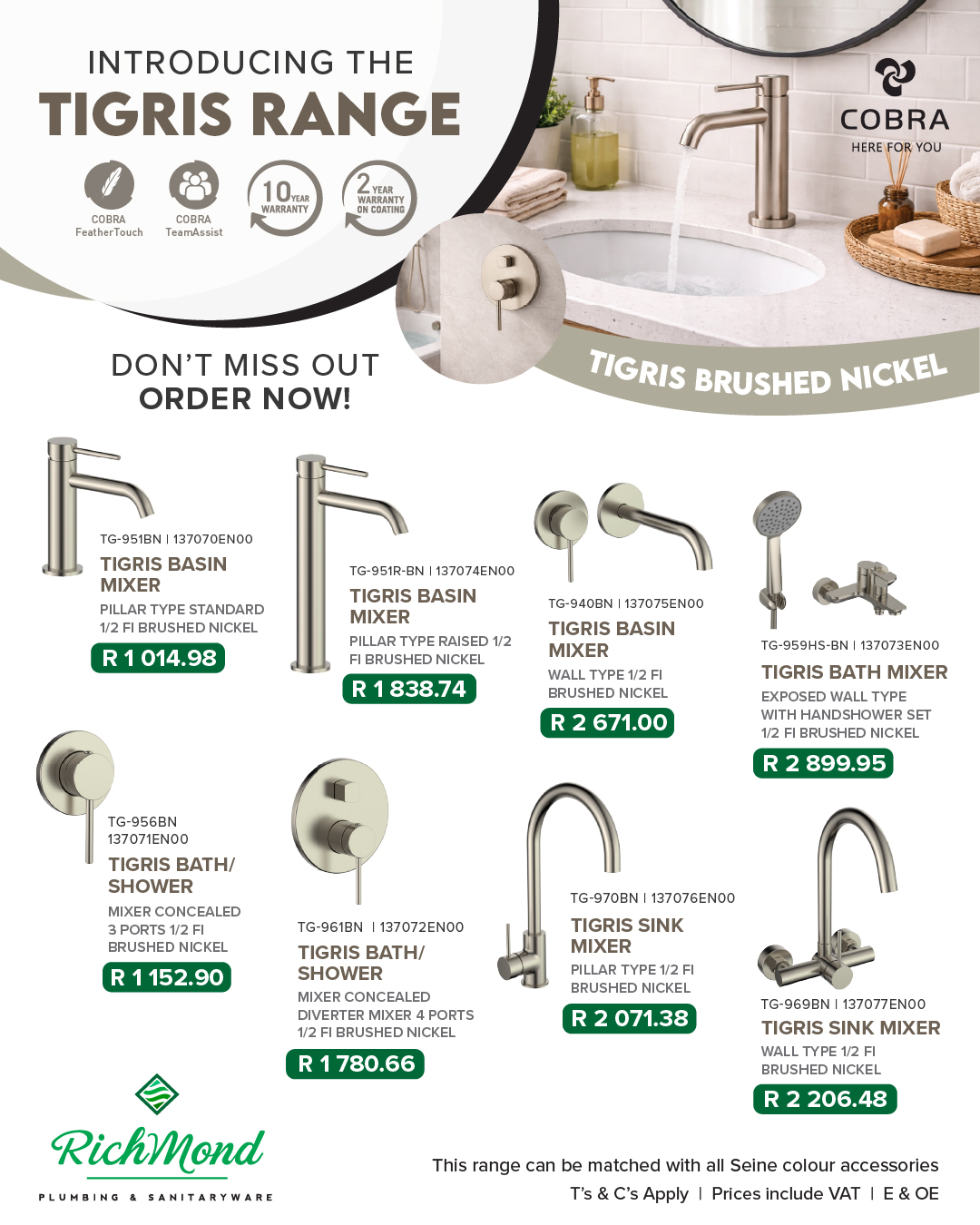 Richmond Group | Cobra Promotion | Seine Round Bath and Shower Mixer