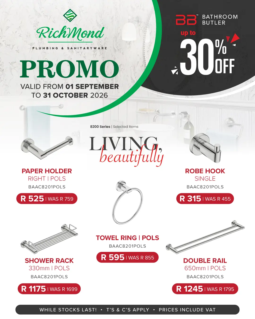 Richmond Group |  Sept to Oct Specials |  Bathroom Butler